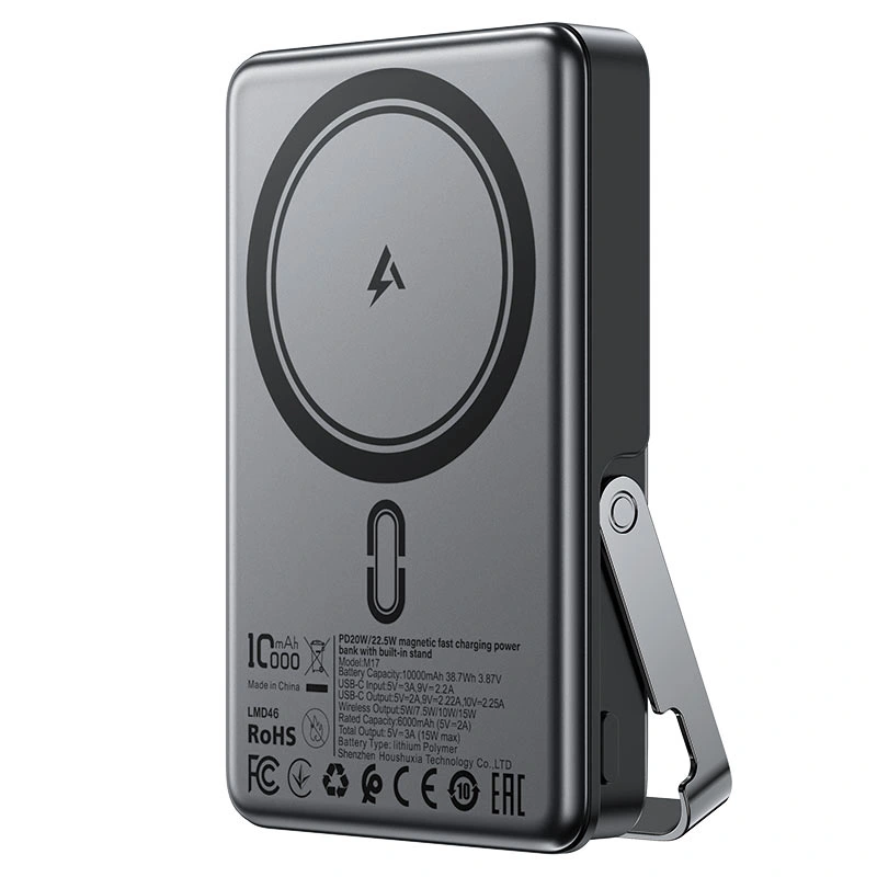 پاوربانک مگ سیف 10.000 میلی آمپر به توان 22.5 وات PD با استند مدل M17 (نسخه اورجینال + گارانتی شرکتی)