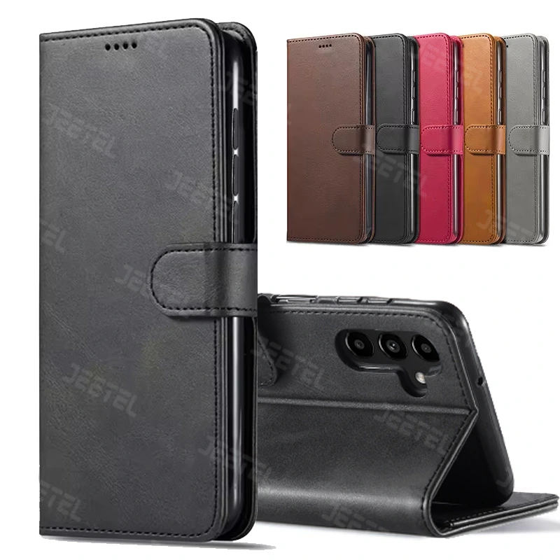 کیف چرمی Samsung Galaxy S25 FE مدل لپ تاپی جاکارتی دار