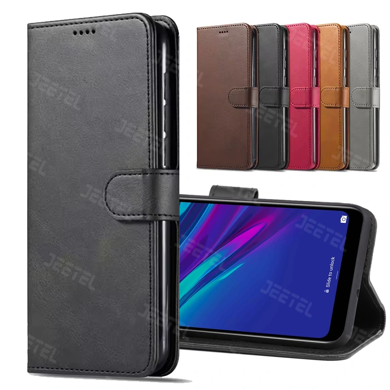 کیف چرمی Honor 10 Lite مدل لپ تاپی جاکارتی دار (محافظ لنزدار)