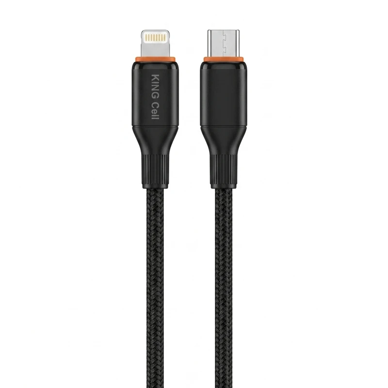 کابل شارژ کنفی ایفونی Type-C To Lightning مدل فست شارژ 5 آمپر کینگ سل KC-09