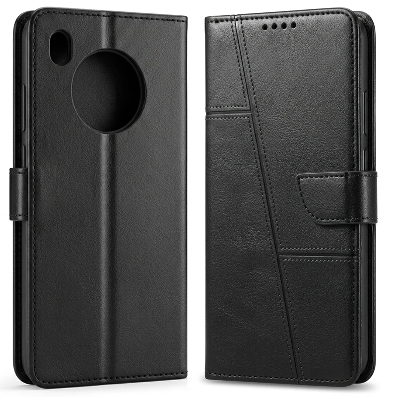 کیف چرمی کلاسوری طرح Texture مناسب برای هوآوی Huawei Y9A