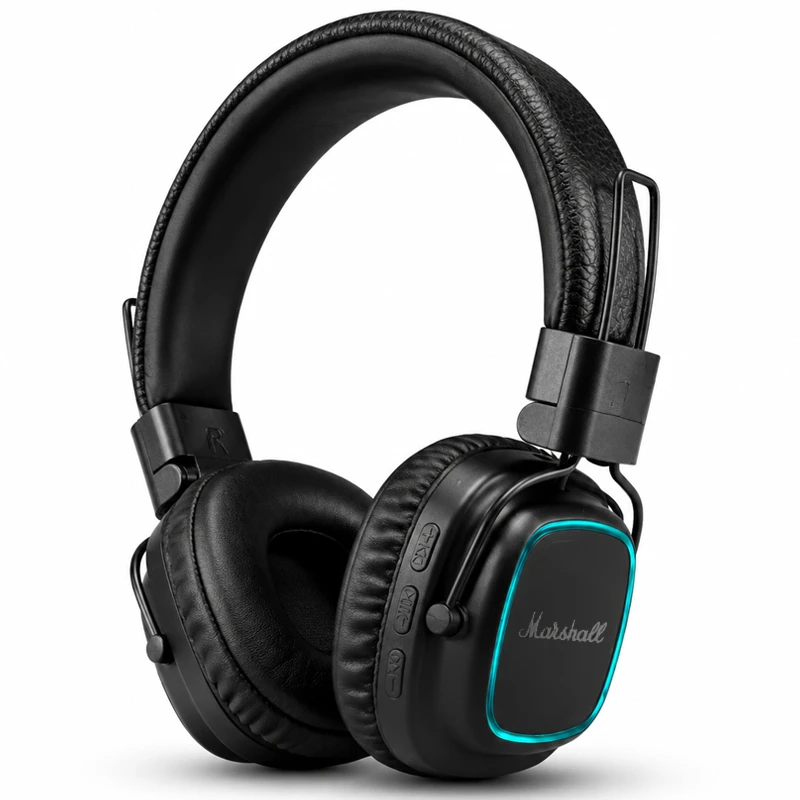 هدفون بلوتوثی چرمی RGB با قابلیت اتصال رم و 48H مدل Marshall MS-30