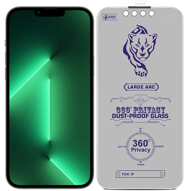 گلس پرایوسی 360 درجه مناسب برای iPhone 13 / iPhone 13 Pro / iPhone 14 به همراه توری اسپیکر (بدون حاشیه مشکی)