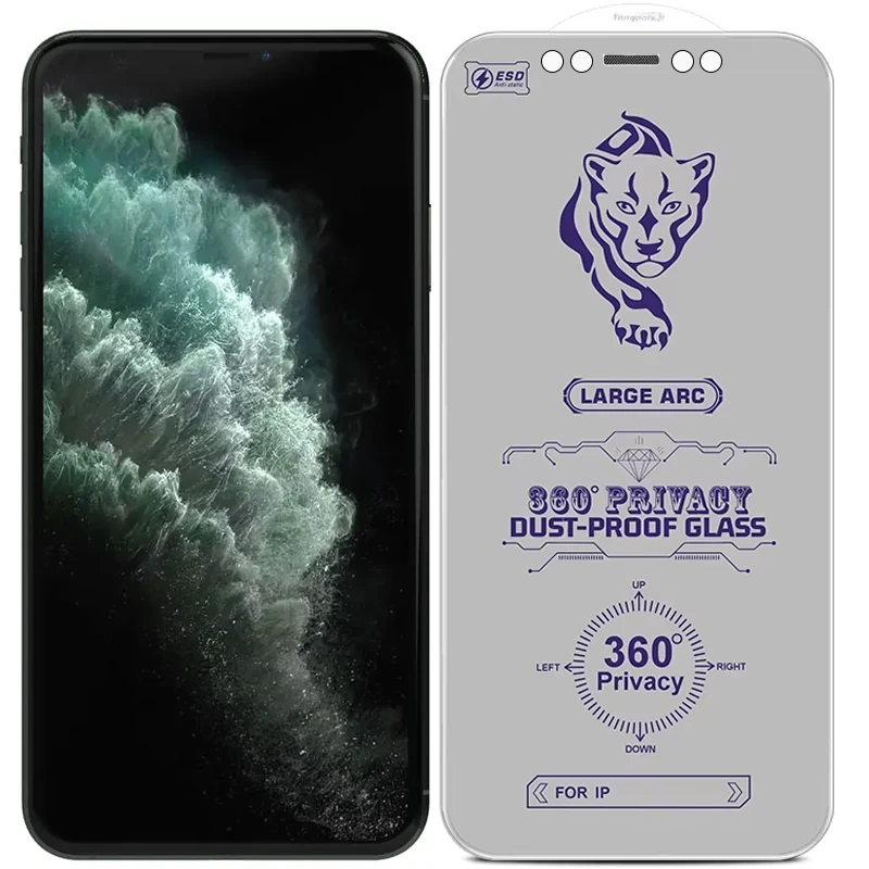 گلس پرایوسی 360 درجه مناسب برای iPhone 11 Pro Max / iPhone Xs Max به همراه توری اسپیکر (بدون حاشیه مشکی)