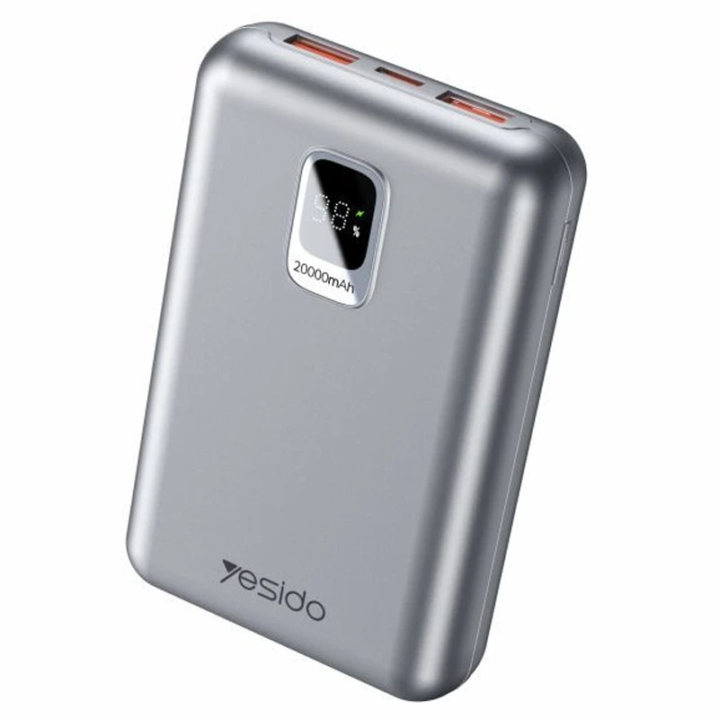 پاوربانک 20.000Mah با تاییدیه AFC Protocol مدل 3 پورت و توان 22.5W از برند YESIDO YP47 (100% اورجینال)