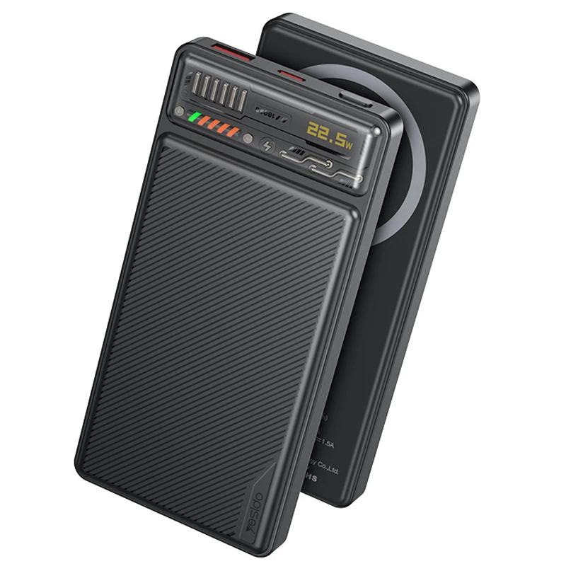 پاوربانک 20.000Mah فست شارژ مدل مگ سیف دار 15W و توان پورت 22.5W از برند YESIDO YP58 (100% اورجینال)