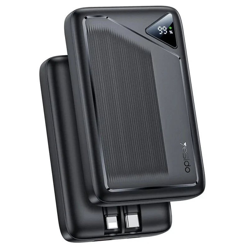 پاوربانک فست شارژ به همراه دو کابل 10.000Mah با توان 22.5W از برند YESIDO YP84 (100% اورجینال)
