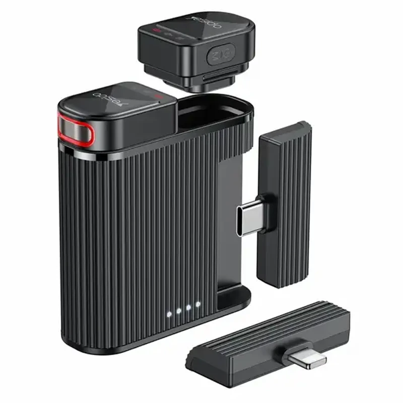 میکروفن یقه ای بیسیم مدل دو عددی لایتنینگ و تایپ سی Lavalier Mic Mini از برند YESIDO KR19 (100% اورجینال)