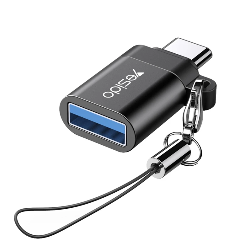 مبدل تایپ سی به یو اس بی بنددار مدل USB3.0 Super Fast از برند YESIDO GS06 (100% اورجینال)