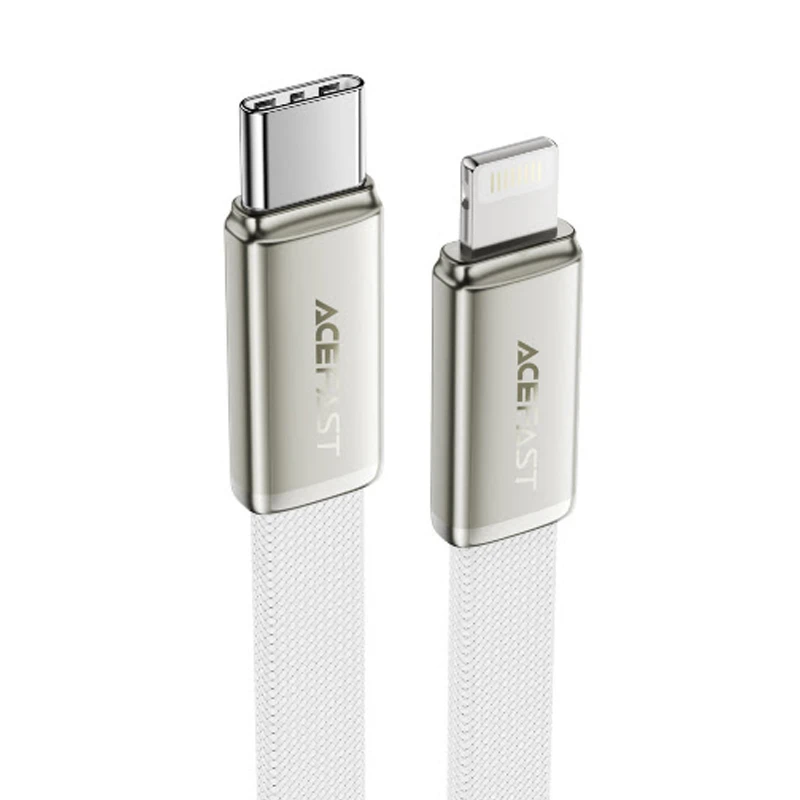 کابل کنفی اتویی فست شارژ Lightning به USB-C به طول 1.2M و توان 30W مدل AceFast C24-01 (نسخه اورجینال + گارانتی شرکتی)