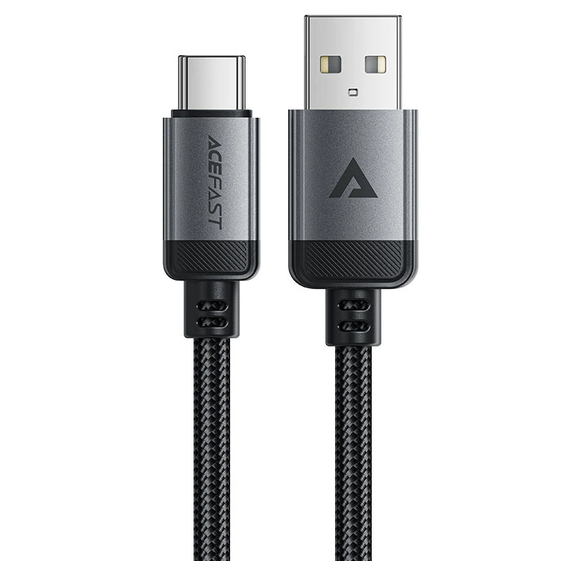 کابل کنفی فست شارژ USB به USB-C به طول 1.2M و توان 3A مدل AceFast C20-04 (نسخه اورجینال + گارانتی شرکتی)