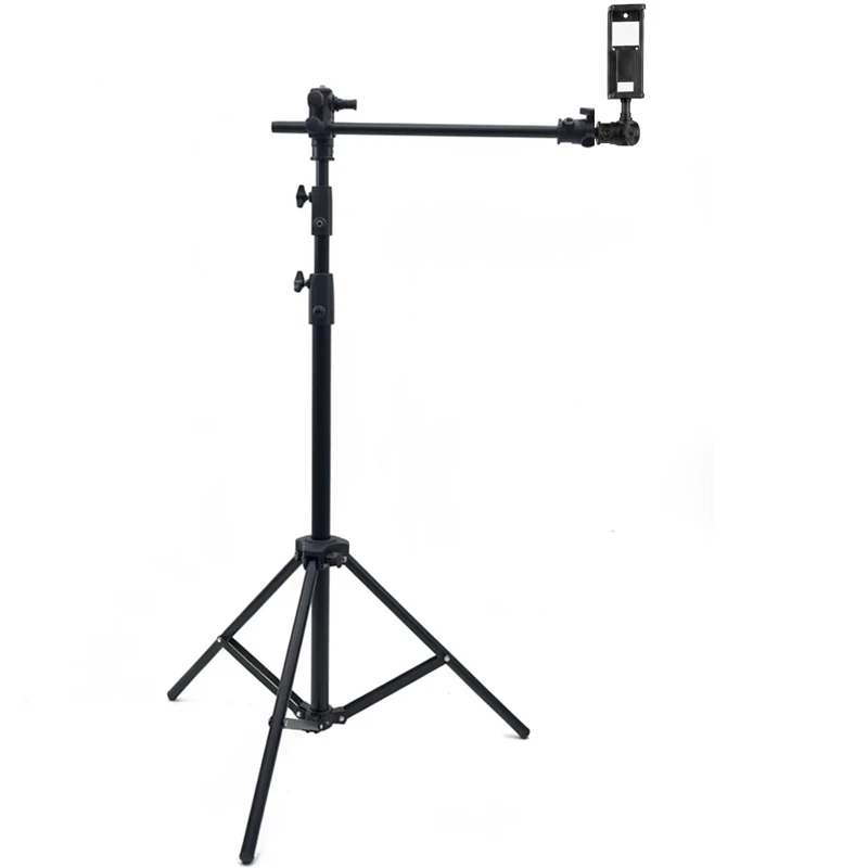سه پایه دوربین تولید محتوا به همراه میله افقی مدل T شو با قابلیت تنظیم ارتفاع مدل Panasun M2 905