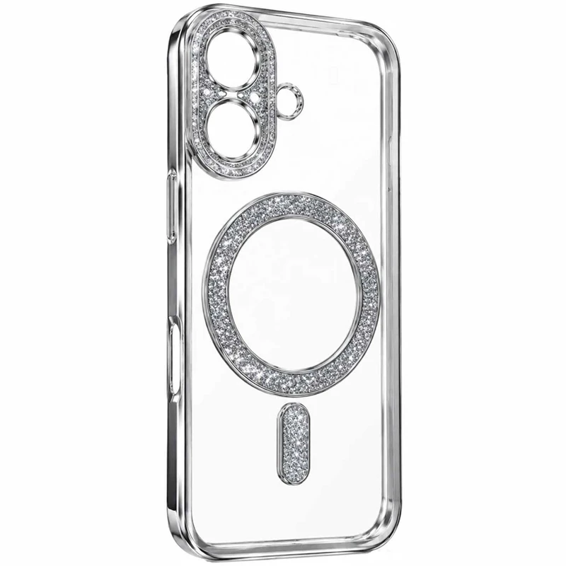 قاب گوشی طرح Swarovski مناسب برای iPhone 17 (نقره ای)