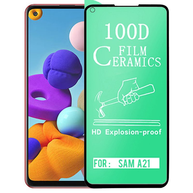 گلس سرامیکی Samsung Galaxy A21 نانو سرامیک 100D تمام صفحه و تمام چسب