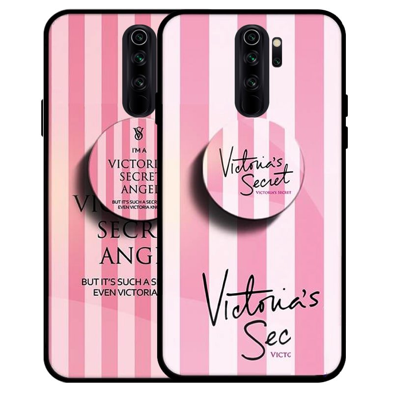 قاب Xiaomi Redmi Note 8 Pro پشت گلس طرح دار به همراه پاپ سوکت مدل ویکتوریا