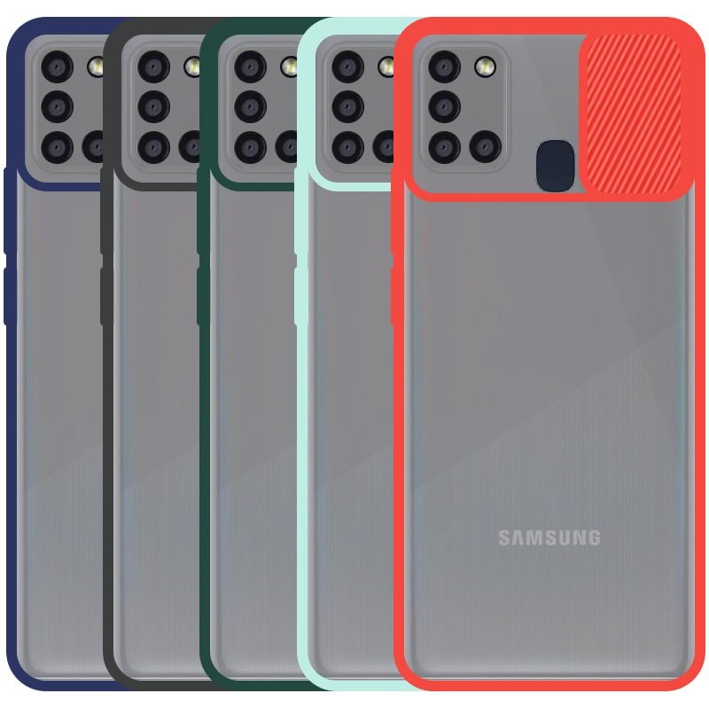 قاب محافظ مناسب برای گوشی Samsung Galaxy A21S مدل ماکرو شیلد محافظ لنزدار طرح پشت مات