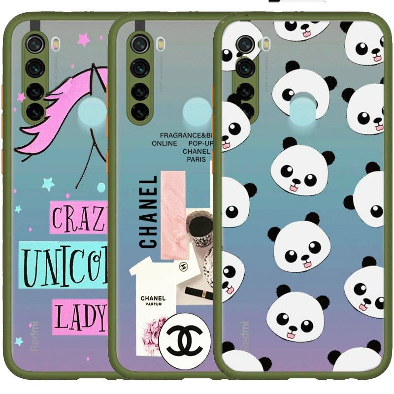 کاور فانتزی هیبریدی مناسب برای گوشی Xiaomi Redmi Note 8 مدل پشت مات محافظ لنزدار سری طرحدار دخترانه