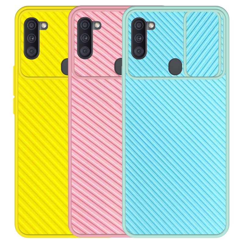 قاب و گارد محافظ مناسب برای گوشی Samsung Galaxy A11 مدل اسلاید کمرا طرح رنگی کشویی