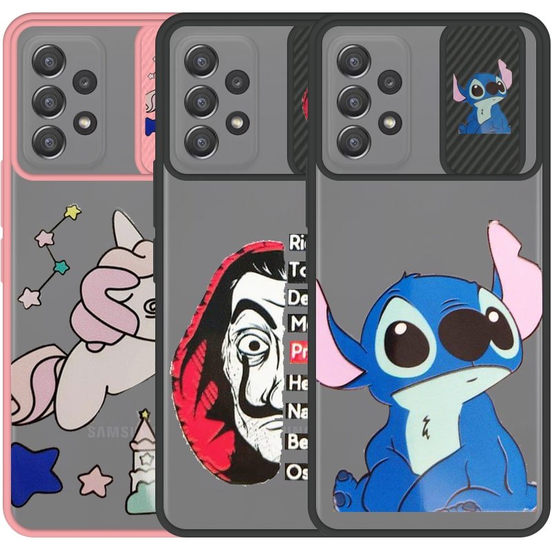 قاب طرحدار دخترانه و پسرانه مناسب برای گوشی Samsung Galaxy A52 4G/5G/S مدل ماکرو شیلد محافظ لنزدار فانتزی