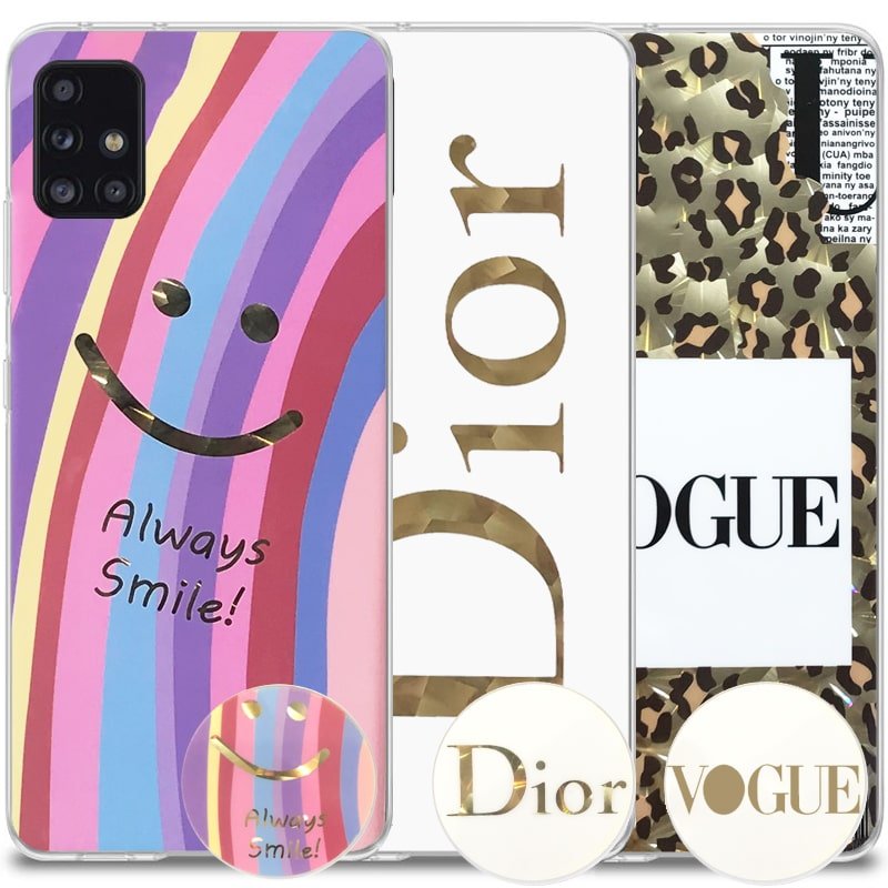 قاب فانتزی گلدلاین مناسب برای گوشی Samsung Galaxy A71 مدل imd طرحدار دخترانه همراه با پاپ سوکت