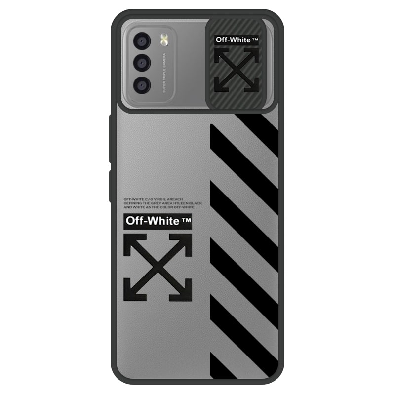 قاب طرحدار پسرانه مناسب برای گوشی Xiaomi POCO M3 / Redmi 9T مدل ماکرو شیلد محافظ لنزدار سبک بوتیک مدل آف وایت OFF WHITE