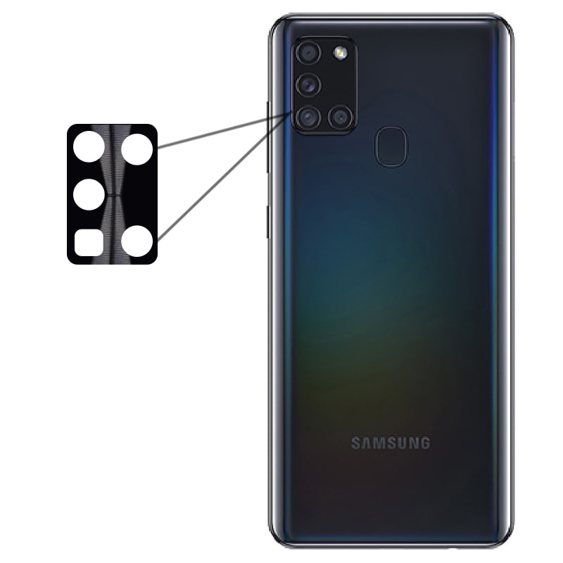 محافظ لنز فلزی برای دوربین Samsung Galaxy A21S مدل آلومینیومی با ضخامت 0.5 میلیمتر Alloy Cap Lens Camera