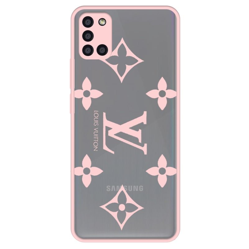 قاب فانتزی هیبریدی طرح لویی ویتون صورتی مناسب برای گوشی Samsung Galaxy A31 مدل پشت مات محافظ لنزدار سری طرحدار دخترانه و زنانه