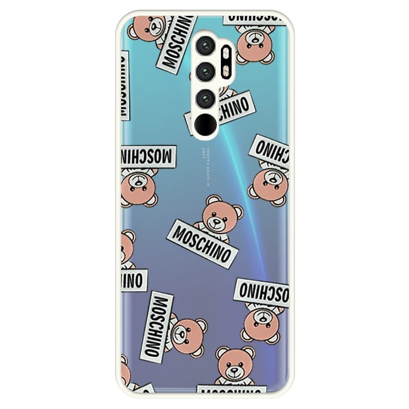 قاب عروسکی هیبریدی طرح خرسی موسکینو مناسب برای گوشی Xiaomi Redmi Note 8 Pro مدل پشت مات محافظ لنزدار سری فانتزی دخترانه Moschino Hybrid Case