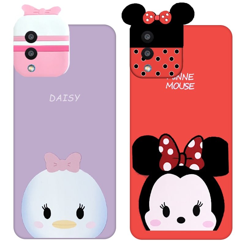قاب سه بعدی سیلیکونی طرح عروسک های میکی موس و اردک Daisy مناسب برای گوشی Samsung Galaxy A02 / A022 مدل محافظ لنزدار مجهز به آستر فیبری (Silicone Hi Copy)
