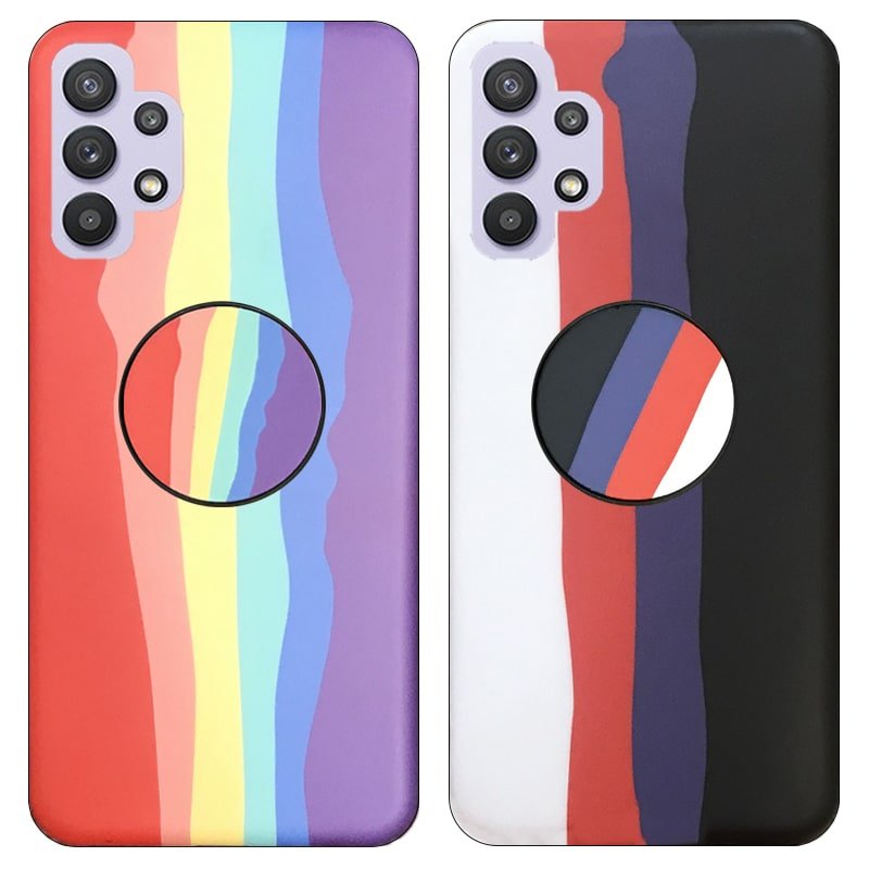 قاب موبایل imd سامسونگ گلکسی A32 4G رنگین کمانی مناسب برای استایل های خاص مردانه و زنانه در دو طرح کاپوچینو و آلفردو