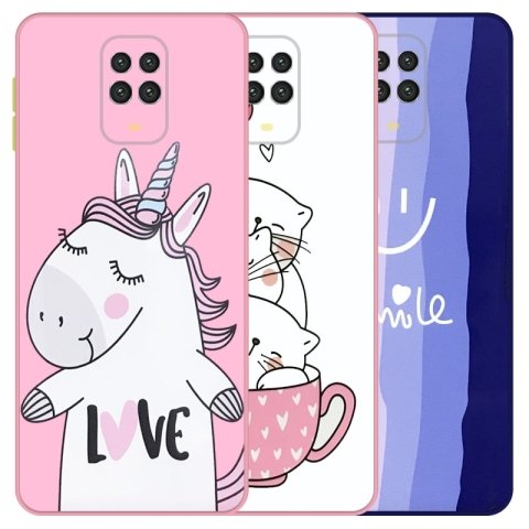 کاور فانتزی طرحدار دخترانه و پسرانه مناسب برای گوشی Xiaomi Redmi Note 9S / 9 Pro مدل محافظ لنزدار به همراه پاپ سوکت