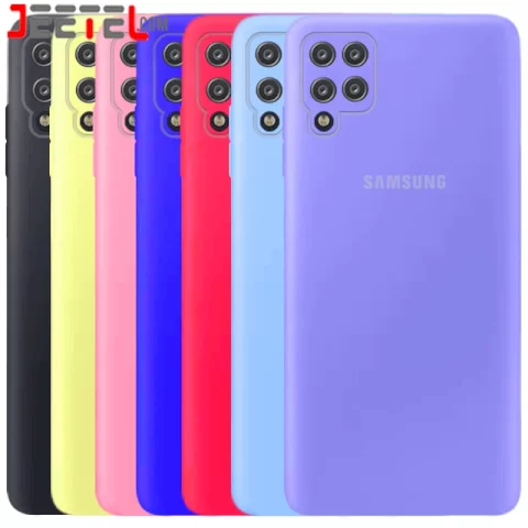 کاور سیلیکونی رنگی اورجینال Samsung Galaxy A12 مدل پاک کنی اصل (متریال ویتنام)