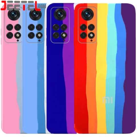 قاب سیلیکونی رنگین کمانی گوشی (Xiaomi Redmi Note (11 Pro 4G / 11 Pro 5G مدل زیر بسته محافظ لنزدار (ویتنامی اورجینال)