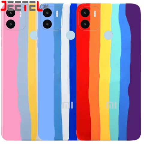 قاب سیلیکونی رنگین کمانی گوشی Xiaomi Redmi A1 Plus / A2 Plus مدل زیر بسته محافظ لنزدار (ویتنامی اورجینال)