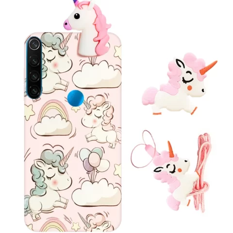 قاب فانتزی عروسکی دخترانه Xiaomi Redmi Note 8 مدل اسب تک شاخ