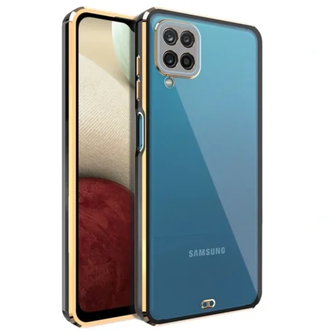 قاب اورجینال الکتروپلیتینگ Samsung Galaxy A12 (4G/5G/Nacho) مدل دور طلایی اسپیس