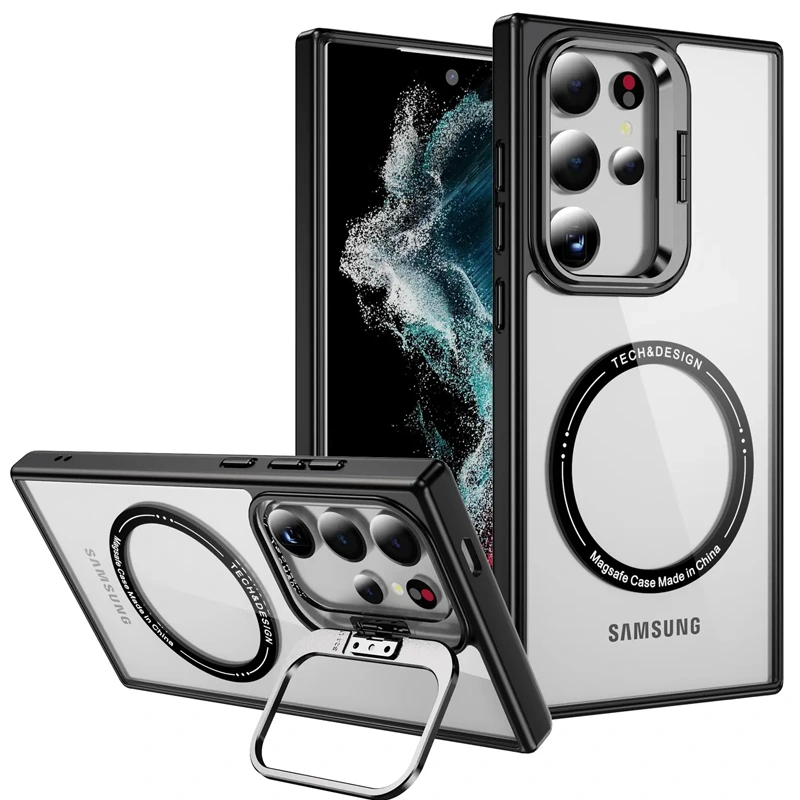قاب اورجینال مدل پاپ لنز برای Samsung Galaxy S23 Ultra طرح مغناطیسی هولدر دار
