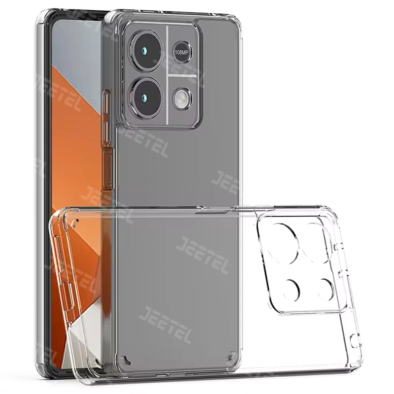 قاب شفاف Xiaomi Redmi Note 13 Pro 5G / Poco X6 مدل ژله ای محافظ لنزدار