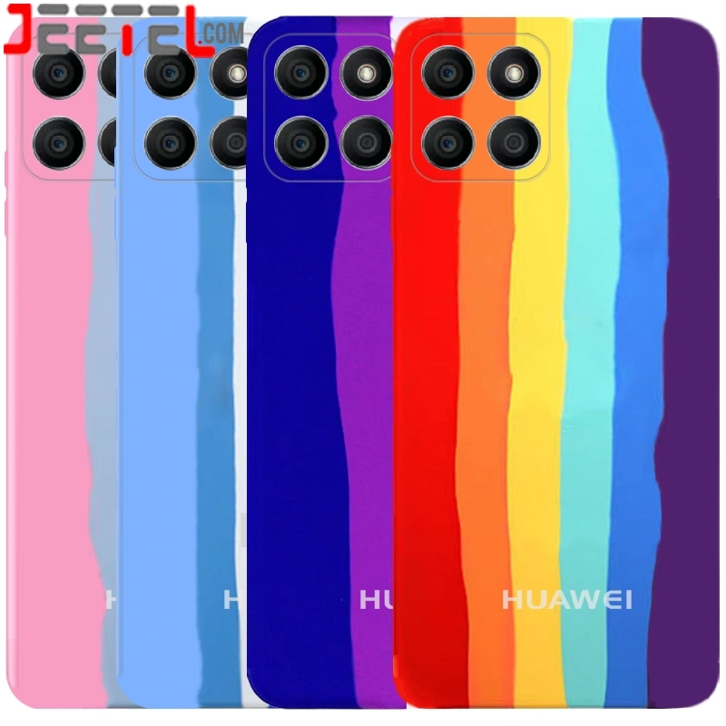 قاب سیلیکونی رنگین کمانی گوشی آنر Honor X8 5G / X6 4G مدل زیر بسته محافظ لنزدار (ویتنامی اورجینال)