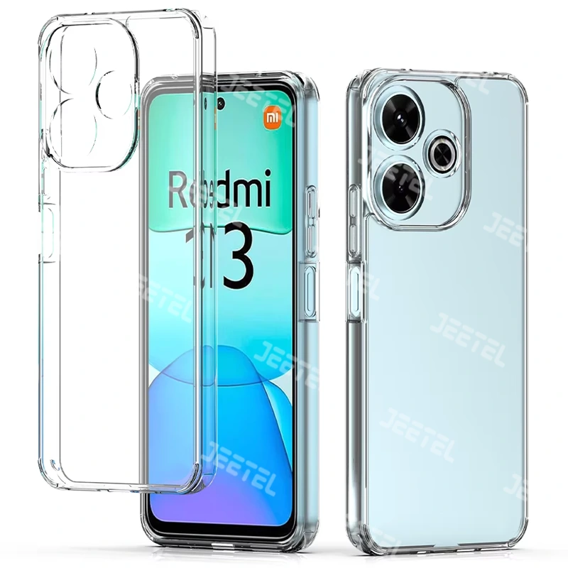 قاب شفاف Xiaomi Redmi 13 مدل ژله ای محافظ لنزدار