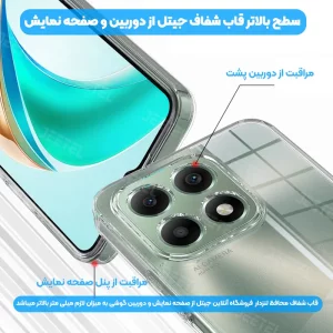 قاب شفاف Honor X8A مدل ژله ای محافظ لنزدار