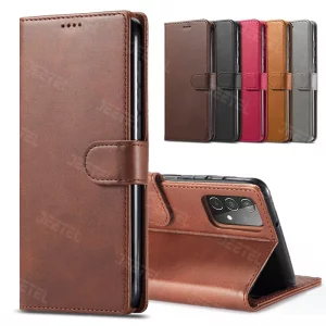 کیف چرمی Samsung Galaxy A23 مدل لپ تاپی جاکارتی دار (محافظ لنزدار)