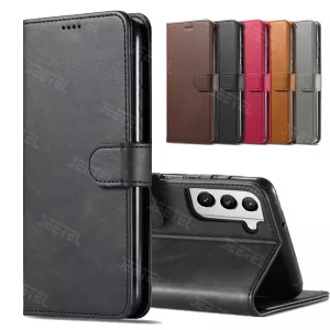 کیف چرمی Samsung Galaxy S21 FE مدل لپ تاپی جاکارتی دار