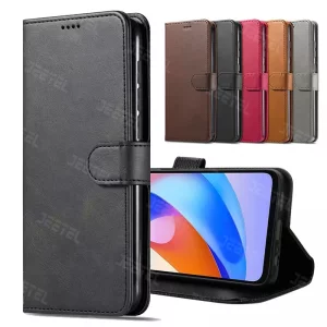 کیف چرمی Honor X5 Plus مدل لپ تاپی جاکارتی دار (محافظ لنزدار)