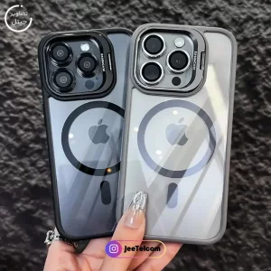 قاب اورجینال IPHONE 11 Pro مگ سیف دار مدل Metal Stand + محافظ لنز رینگی ست