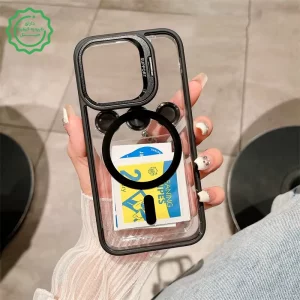 قاب اورجینال IPHONE 11 Pro مگ سیف دار مدل Metal Stand + محافظ لنز رینگی ست