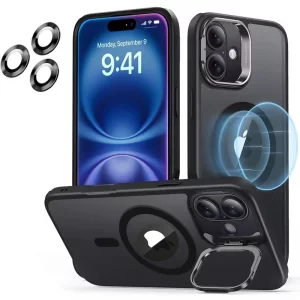 قاب اورجینال IPHONE 11 مگ سیف دار مدل Metal Stand + محافظ لنز رینگی ست