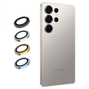 محافظ لنز دوربین Samsung Galaxy S25 Ultra رینگی مدل شیشه ای آلومینیومی