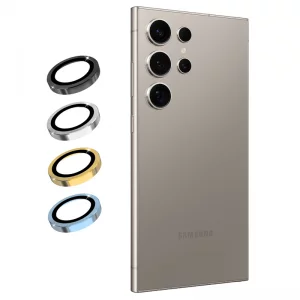 محافظ لنز دوربین Samsung Galaxy S24 Ultra رینگی مدل شیشه ای آلومینیومی