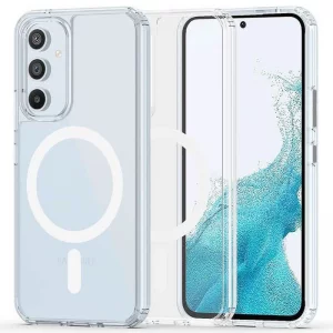 قاب شفاف طرح مگ سیف مناسب برای گوشی Samsung Galaxy A55 مدل دکمه فلزی